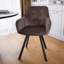 Design fotel, szürkésbarna Velvet/fekete, PETIN