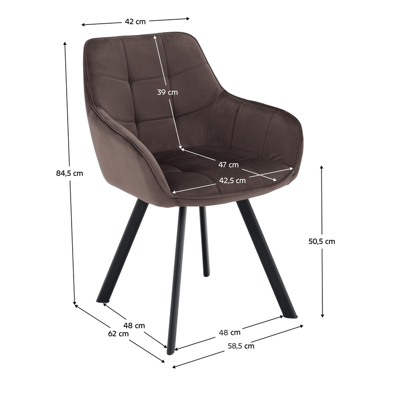 Design fotel, szürkésbarna Velvet/fekete, PETIN