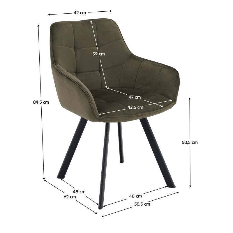 Design fotel, zöld Velvet/fekete, PETIN