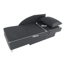 Kinyitható kanapé, szürke-fekete szövet, jobbos, LAUREL