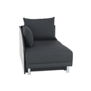 Kinyitható kanapé, szürke-fekete szövet, jobbos, LAUREL