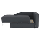 Kinyitható kanapé, szürke-fekete szövet, jobbos, LAUREL