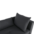 Kinyitható kanapé, szürke-fekete szövet, jobbos, LAUREL