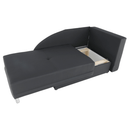 Kinyitható kanapé, szürke-fekete szövet, jobbos, LAUREL