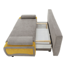 Kinyitható kanapé, szürke-barna/sárga, BOLIVIA