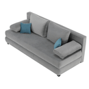 Kanapé ágyfunkcióval, szürke/türkiz, CLIV