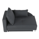 Kinyitható kanapé, szürke-fekete szövet, balos, LAUREL