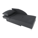 Kinyitható kanapé, szürke-fekete szövet, balos, LAUREL