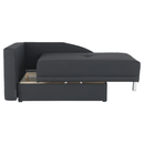 Kinyitható kanapé, szürke-fekete szövet, balos, LAUREL