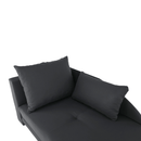Kinyitható kanapé, szürke-fekete szövet, balos, LAUREL