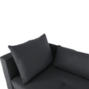 Kinyitható kanapé, szürke-fekete szövet, balos, LAUREL