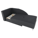 Kinyitható kanapé, szürke-fekete szövet, balos, LAUREL