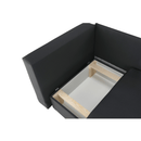 Kinyitható kanapé, szürke-fekete szövet, balos, LAUREL