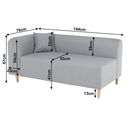 Kanapé, szürke, balos, BROKEN