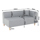 Kanapé, szürke, jobbos, BROKEN