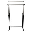 Görgős ruhaálvány, rozsdamentes fém+fekte műanyag, OLIVER