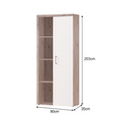 Polcos szekrény könyvespolccal, san marino/cream, CHERIS 2