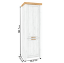 Polcos szekrény V, tölgy craft arany/tölgy craft fehér, SUDBURY