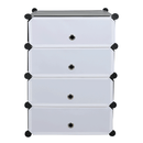 Moduláris cipőtartó/szervező, fekete/fehér, PORET