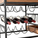 Tálalókocsi, sötét tölgy/fekete, PORTIS