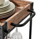 Tálalókocsi, sötét tölgy/fekete, PORTIS