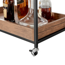 Tálalókocsi, sötét tölgy/fekete, PORTIS