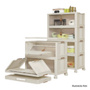 Összecsukható szekrény, fehér/barna, műanyag, POSA TYP 1