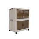 Összecsukható szekrény, fehér/barna, műanyag, POSA TYP 1