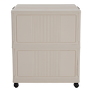 Összecsukható szekrény, fehér/barna, műanyag, POSA TYP 1