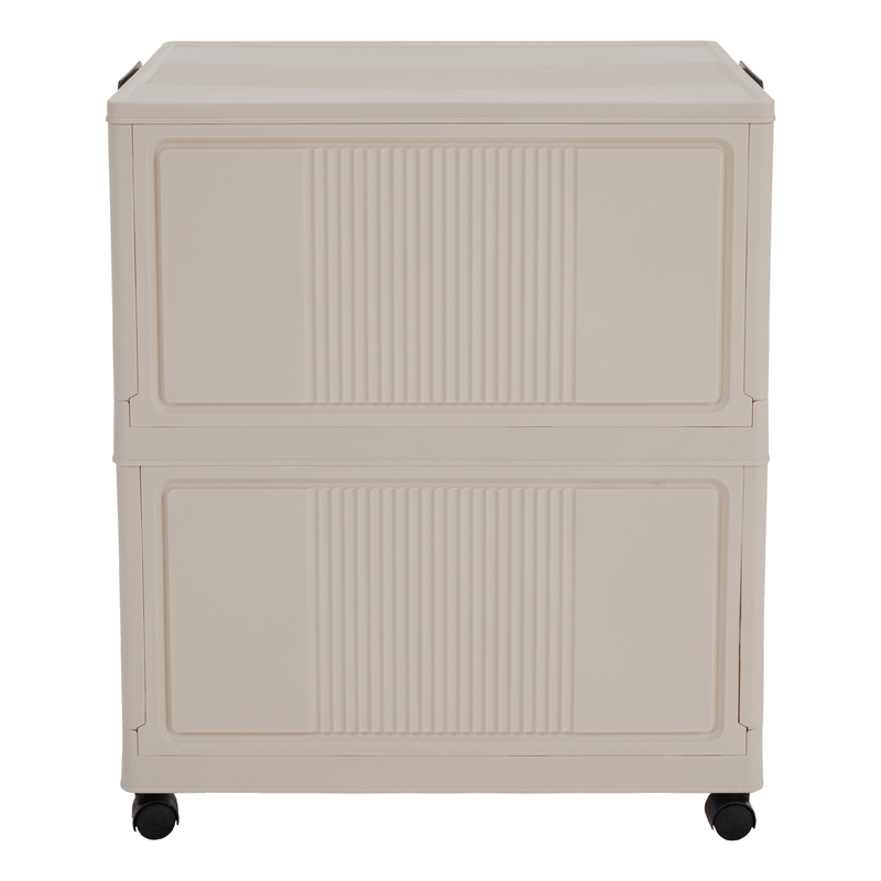 Összecsukható szekrény, fehér/barna, műanyag, POSA TYP 1