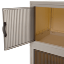 Összecsukható szekrény, fehér/barna, műanyag, POSA TYP 1