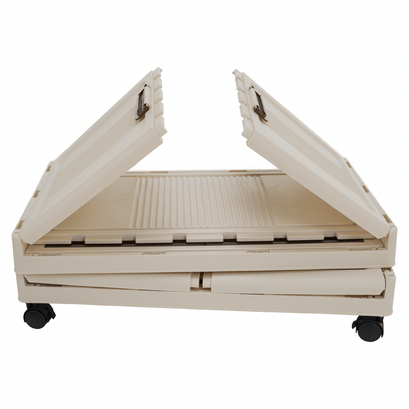 Összecsukható szekrény, fehér/barna, műanyag, POSA TYP 1