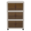 Összecsukható szekrény, fehér/barna, műanyag, POSA TYP 2