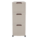 Összecsukható szekrény, fehér/barna, műanyag, POSA TYP 2