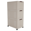 Összecsukható szekrény, fehér/barna, műanyag, POSA TYP 2