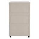 Összecsukható szekrény, fehér/barna, műanyag, POSA TYP 2