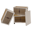 Összecsukható szekrény, fehér/barna, műanyag, POSA TYP 2