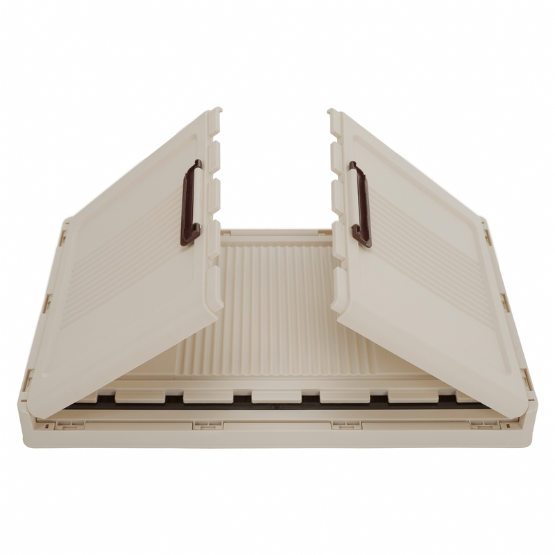 Összecsukható szekrény, fehér/barna, műanyag, POSA TYP 2