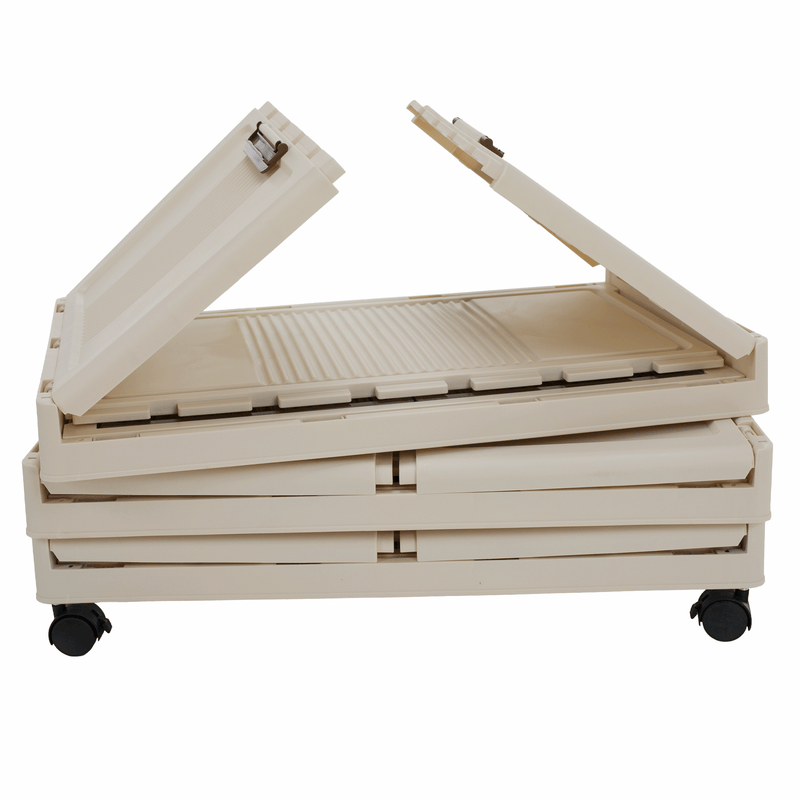 Összecsukható szekrény, fehér/barna, műanyag, POSA TYP 2