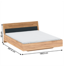 Ágy, tölgy craft arany/grafit szürke, FIDEL