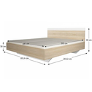 Dupla ágy, tölgy sonoma/fehér, 180x200, GABRIELA