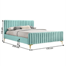 Ágy, neo mint/króm arany matt, 160x200, KAISA