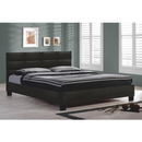 Ágy ágyráccsal, 160x200, fekete textilbőr, MIKEL