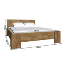 Ágy, tölgy lefkas sötét, 180x200, MONTANA L2