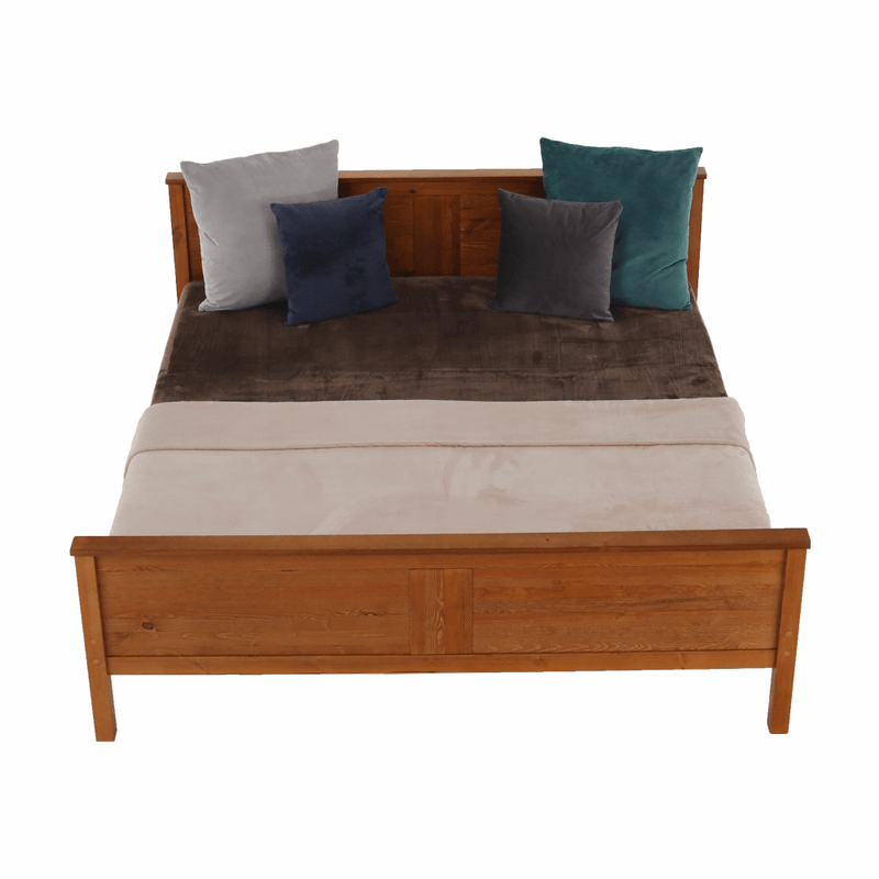 Ágy, tűnyalábos fenyőfa tölgy árnyalatban, 180x200, PROVO