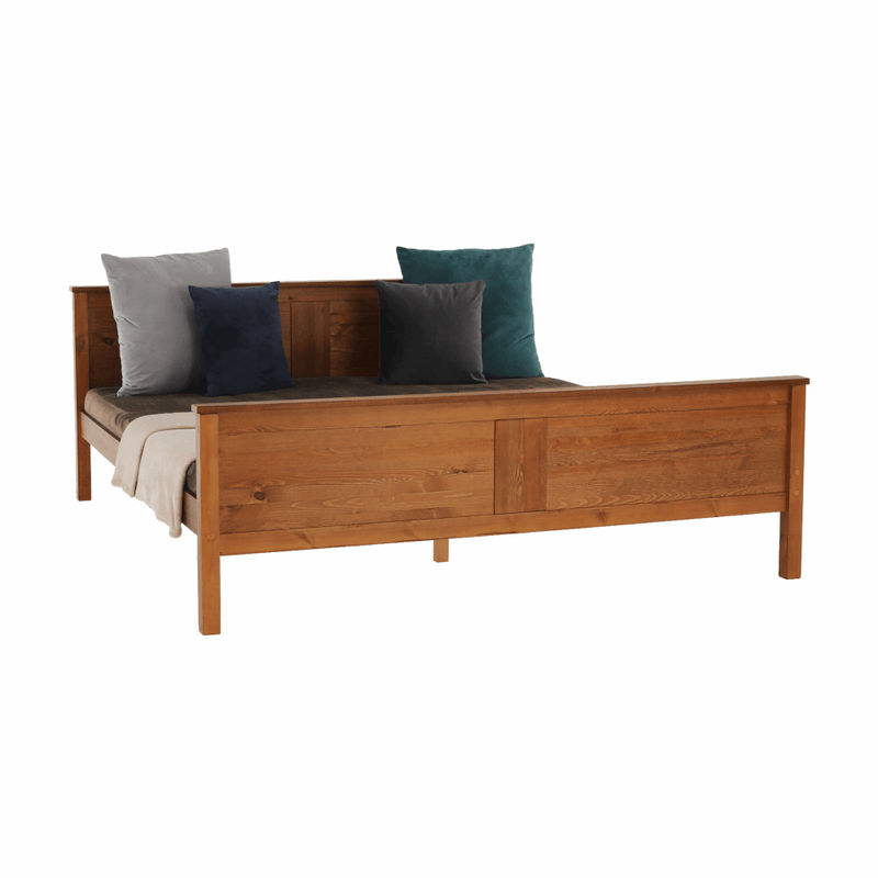 Ágy, tűnyalábos fenyőfa tölgy árnyalatban, 180x200, PROVO