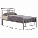 Ágy ágyráccsal, ezüst fém, 90x200, DORADO NEW