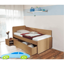 Ágy ágyneműtartóval, bükk, 90x200 cm, OTO