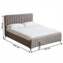 Ágy, szürkésbarna Taupe/gold króm arany matt, 160x200, KAISA