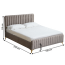 Ágy, szürkésbarna Taupe/ króm arany matt, 140x200, KAISA